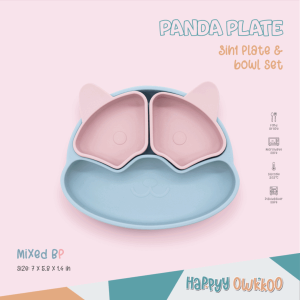 Silicone – Baby Feeding Plate | Panda Plate-Mixed BP