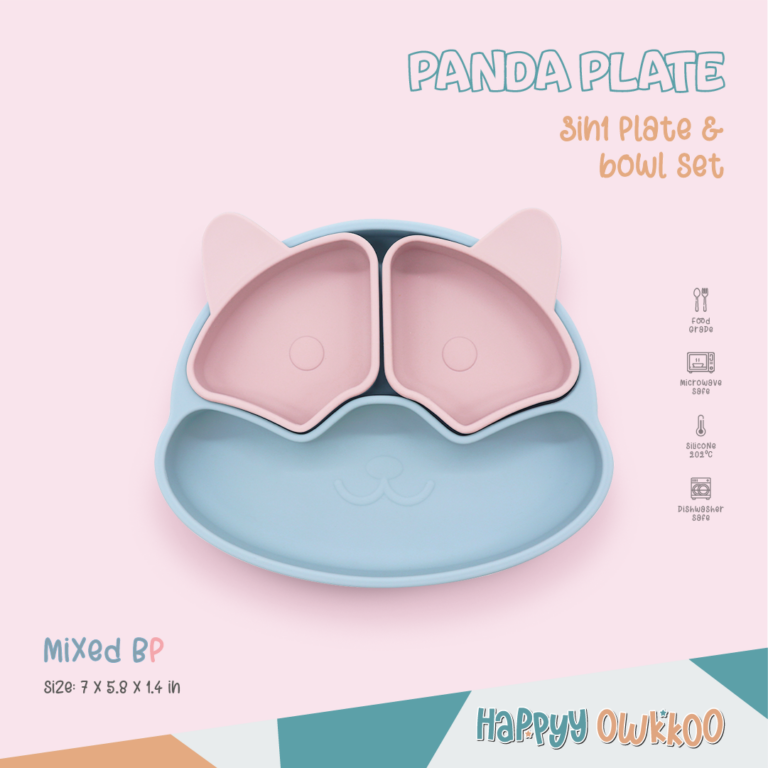 Silicone – Baby Feeding Plate | Panda Plate-Mixed BP - Image 1
