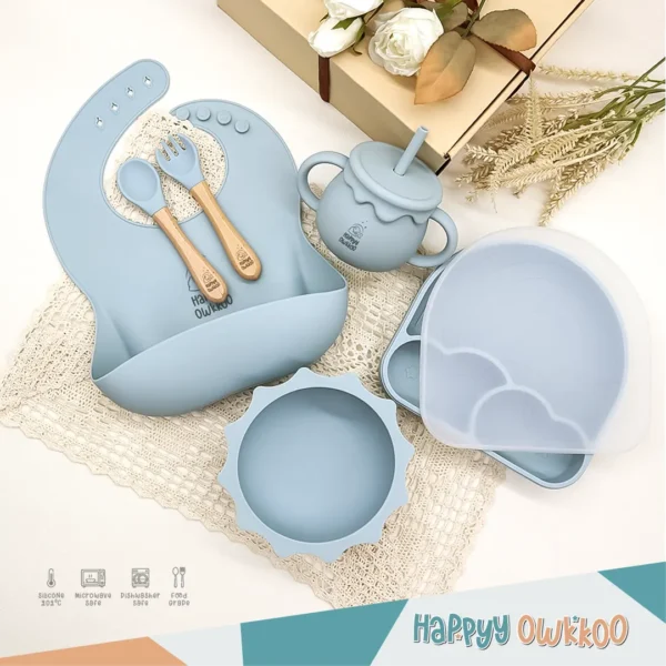 Silicone – Baby Feeding Set | Toddler-Blue
