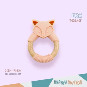 Wooden Mixed Silicone Teether - Fox