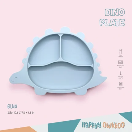 Baby Feeding Plate - Dino | Blue