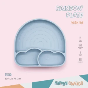 Silicone - Baby Feeding Plate | Rainbow Plate-Blue - Image 2