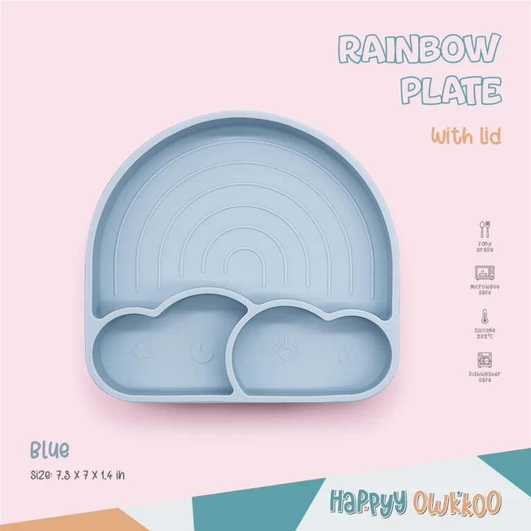 Silicone - Baby Feeding Plate | Rainbow Plate-Blue - Image 2