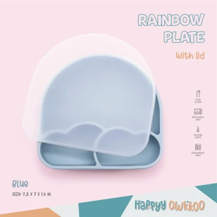 Baby Feeding Plate - Rainbow | Blue