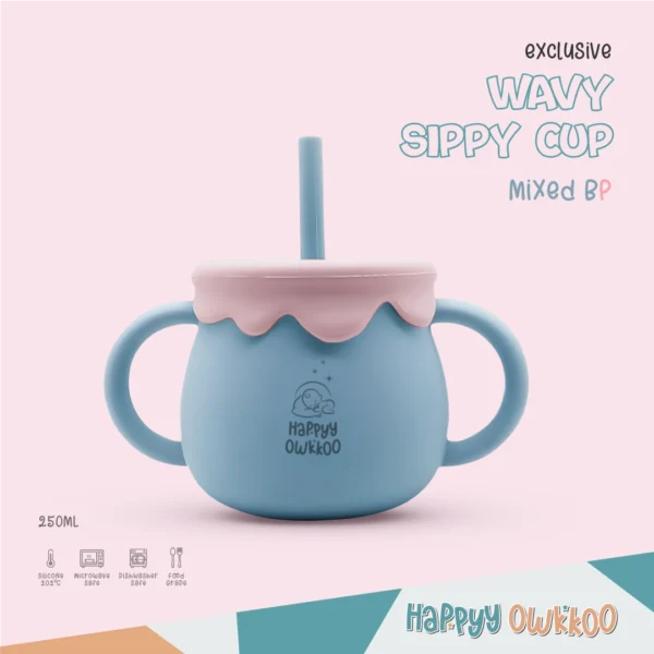 Silicone - Wavy Water Sippy Cup - Mixed  BP