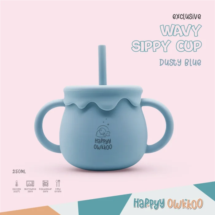 Baby Mum Pot - Wavy Sippy Cup | Blue - Image 1