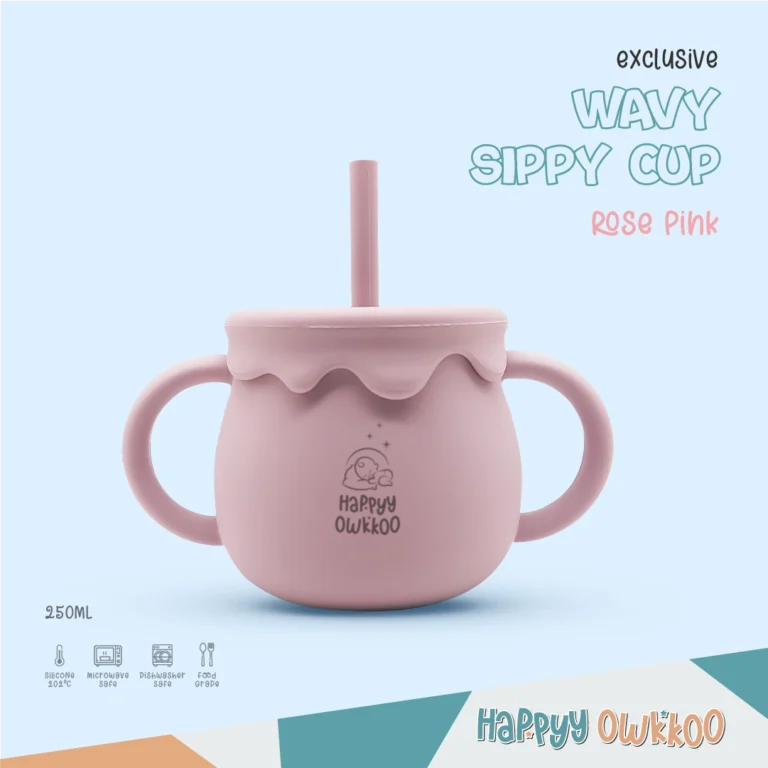 Silicone - Wavy Water Sippy Cup - Pink - Image 1
