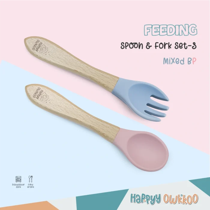 Baby Spoon & Fork Set - Wooden - Image 4