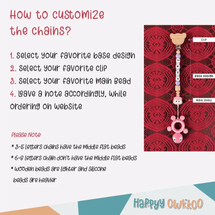 Pacifier Chains - Silicone Letters | Customizable - Image 2