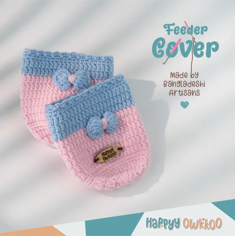 Handmade Feeder Cover - Crochet | Bow - Image 1
