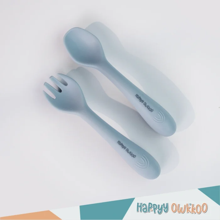 Baby Spoon & Fork Set - Silicone - Image 2